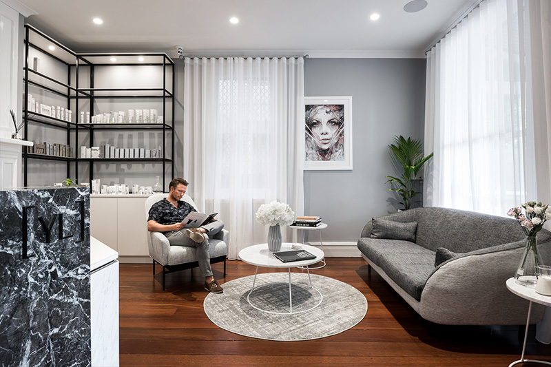 Cosmetic clinic waiting room fitout.