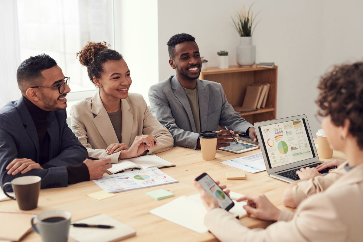a group of coworkers using open communication