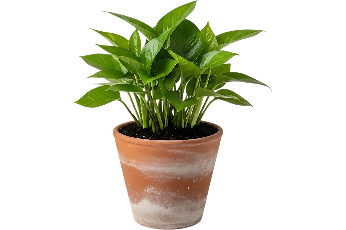 a peace lily desk plant