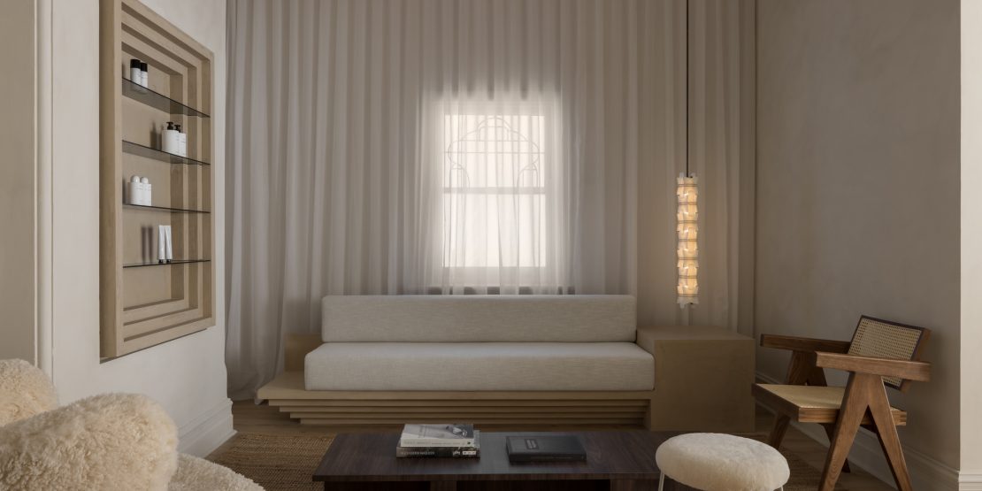 Waiting room design in aesthetic clinic
