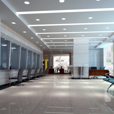 3D render for modern design business hall
