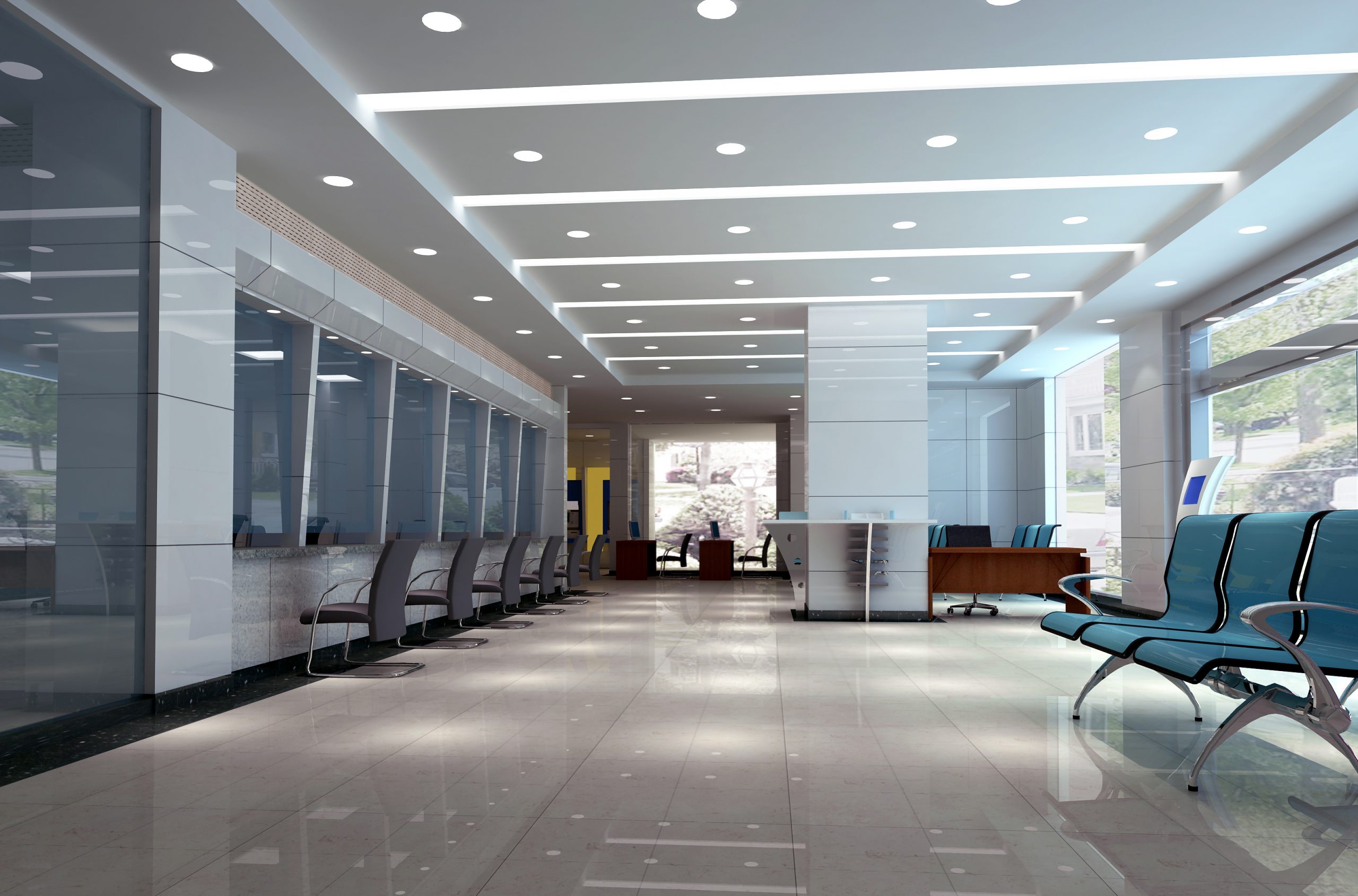 3D render for modern design business hall